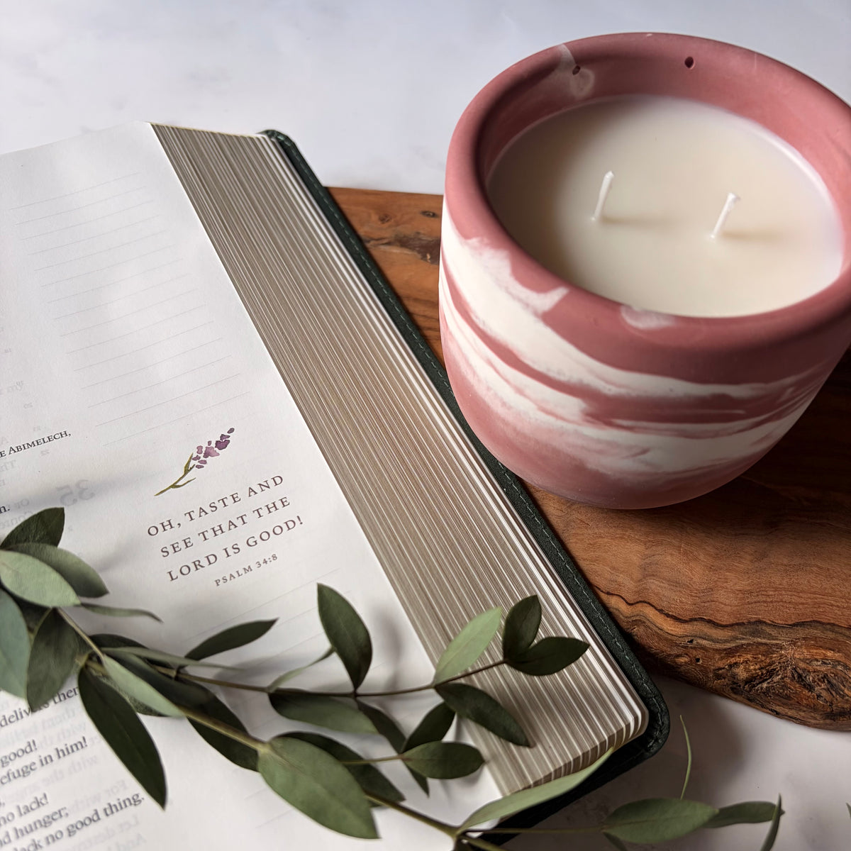 Taste and See Concrete Candle