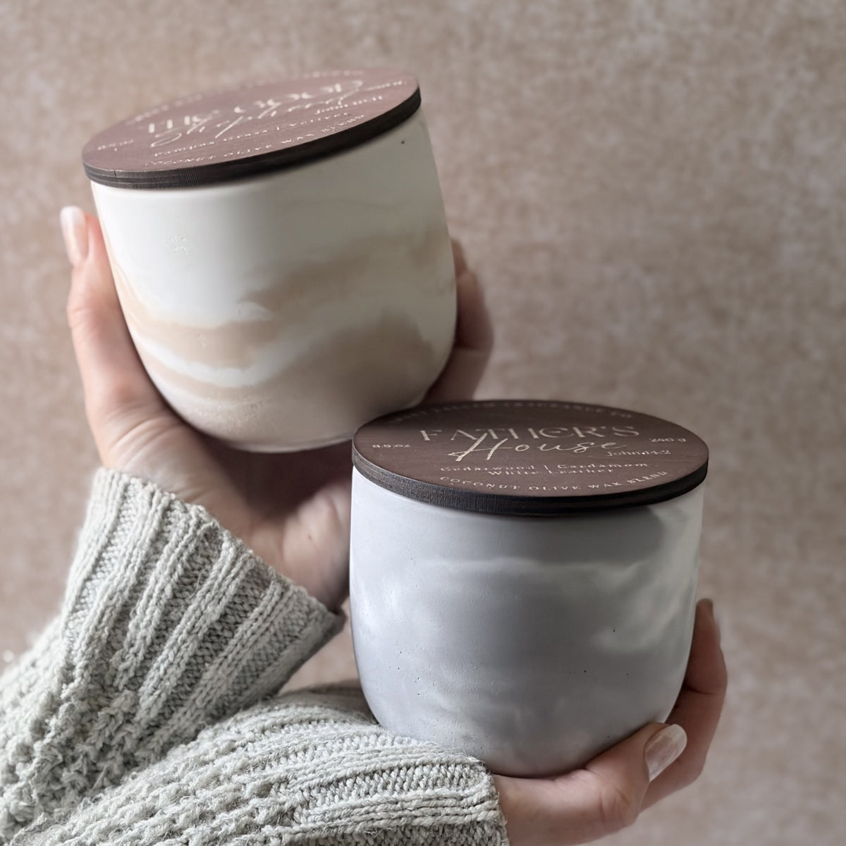 The Good Shepherd Concrete Candle
