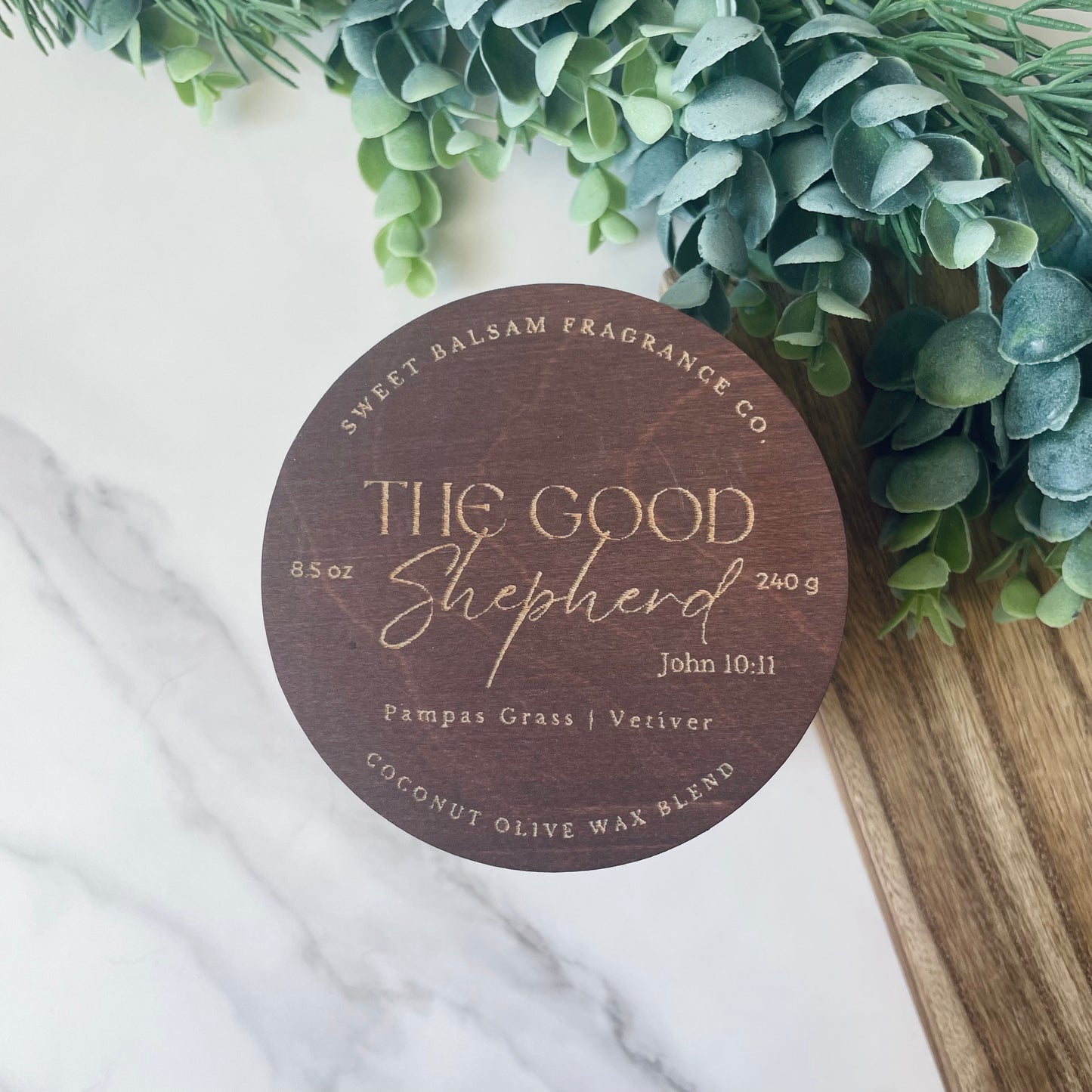 The Good Shepherd Concrete Candle