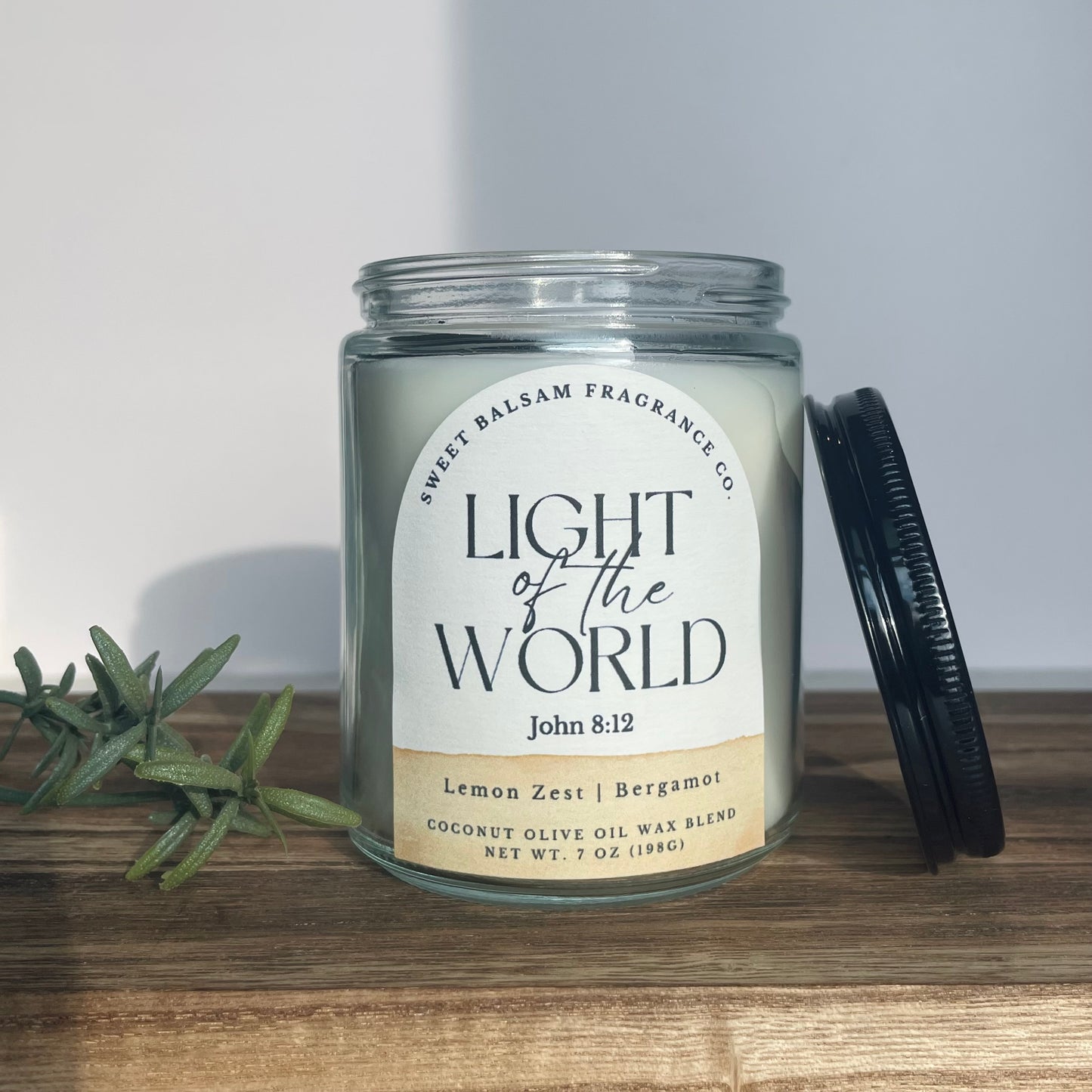 Light of the World Glass Candle