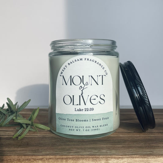 Mount of Olives Glass Candle