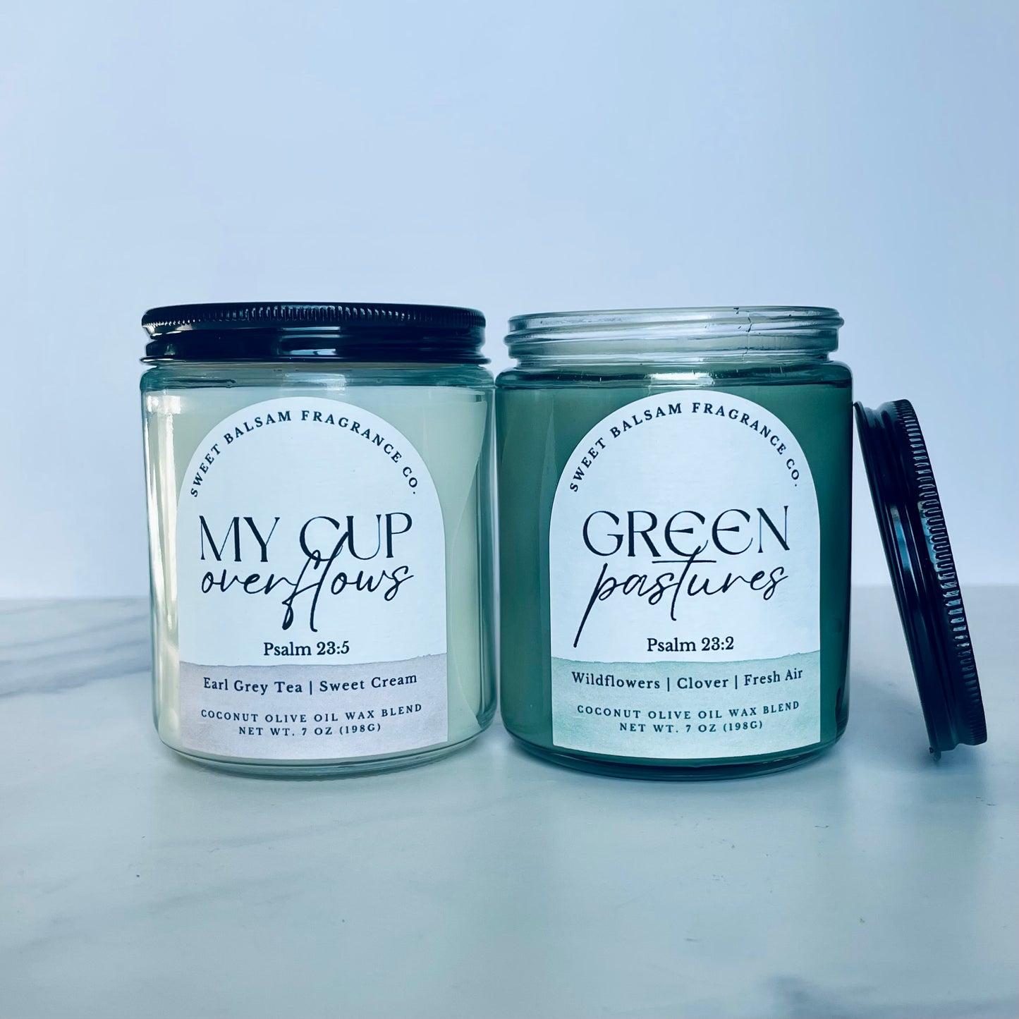 Psalm 23 Glass Candles