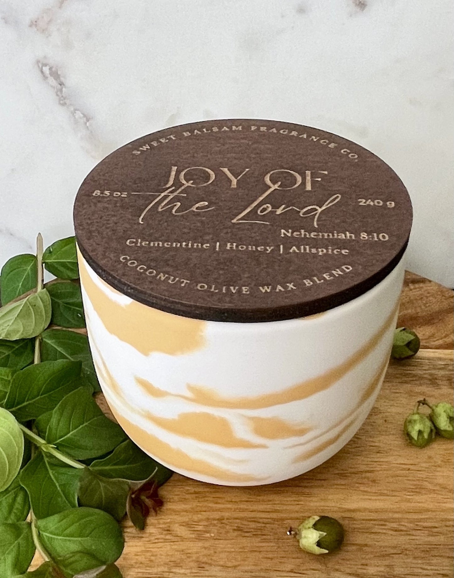 Joy of the Lord Concrete Candle