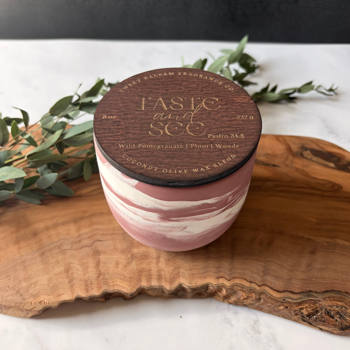 Taste and See Concrete Candle