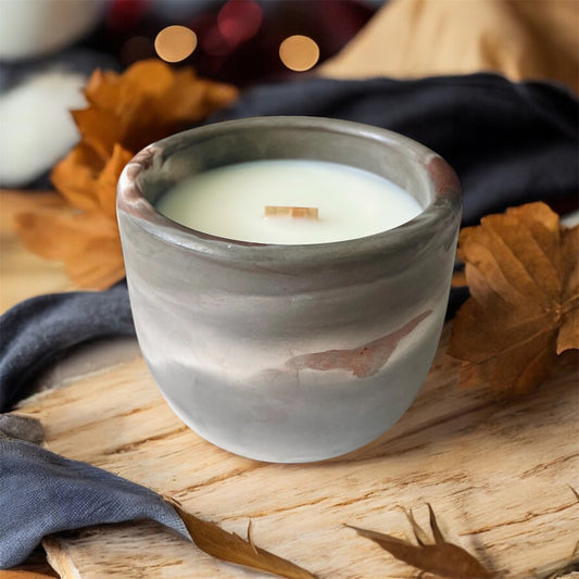 Strong and Courageous Concrete Candle