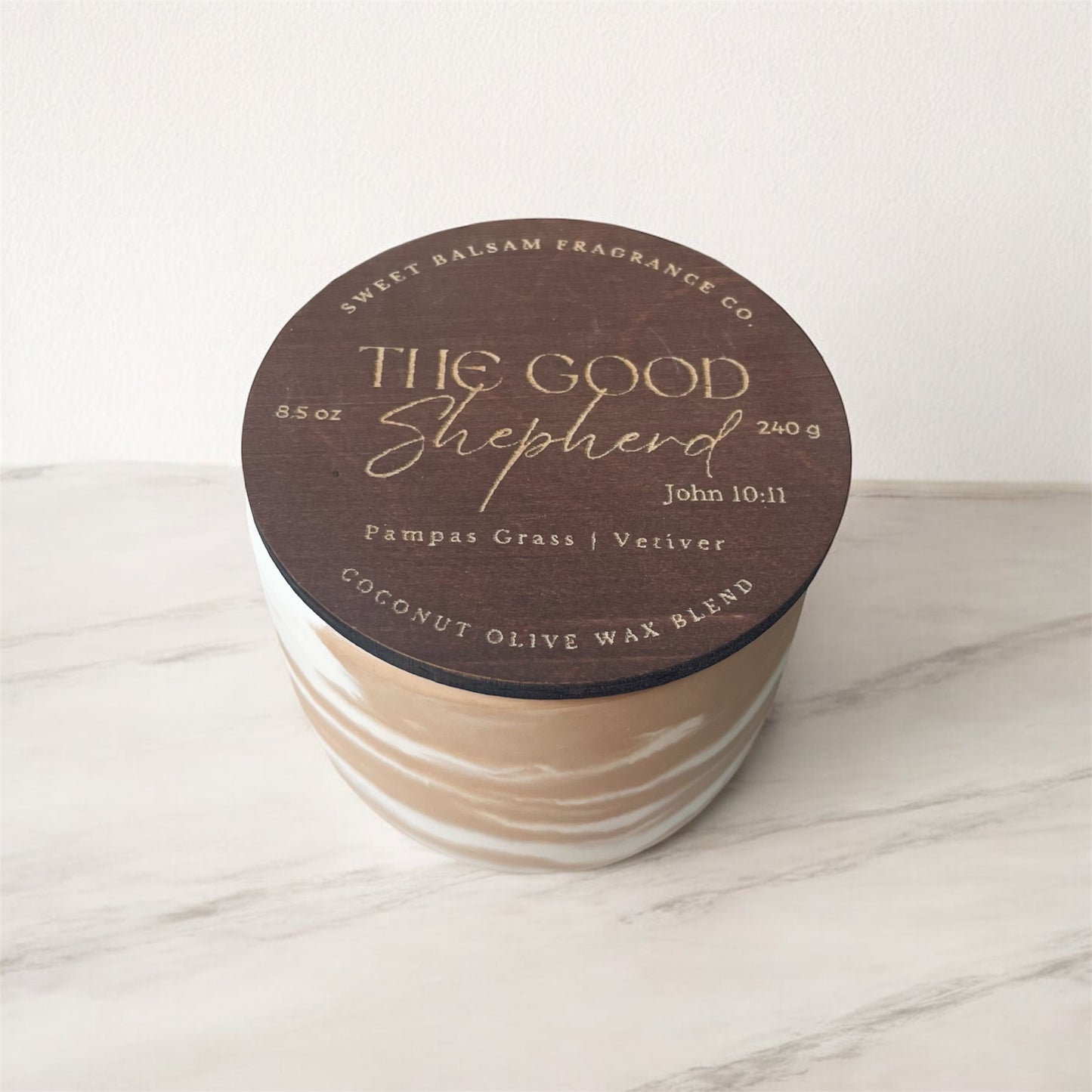 The Good Shepherd Concrete Candle