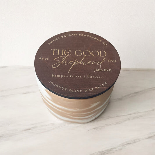The Good Shepherd Concrete Candle